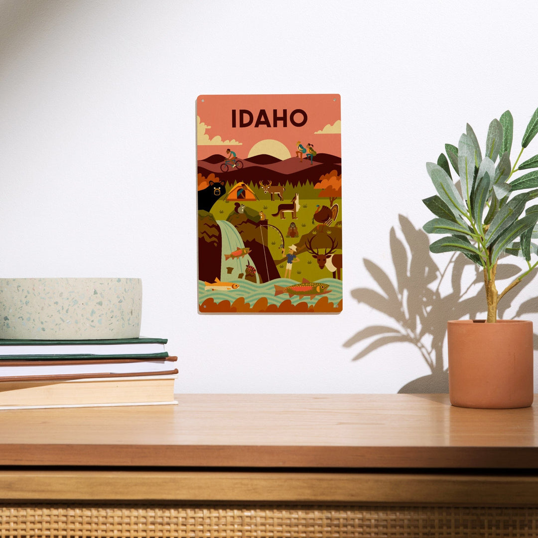 Idaho, Geometric, Lantern Press Artwork, Wood Signs and Postcards Wood Lantern Press 