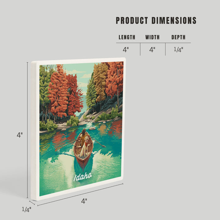 Idaho, Get Outside Series, Quiet Explorer, Boating, Fall Colors, Coasters Coasters Lantern Press 