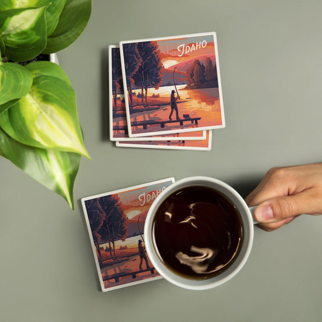 Idaho, Get Outside Series, This is Living, Fishing with Hills, Coasters Coasters Lantern Press 