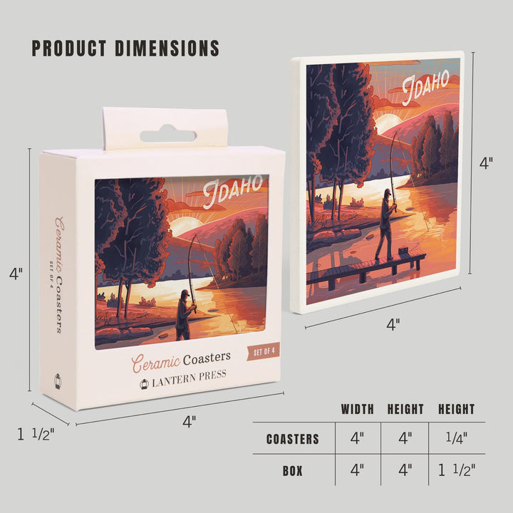 Idaho, Get Outside Series, This is Living, Fishing with Hills, Coasters Coasters Lantern Press 