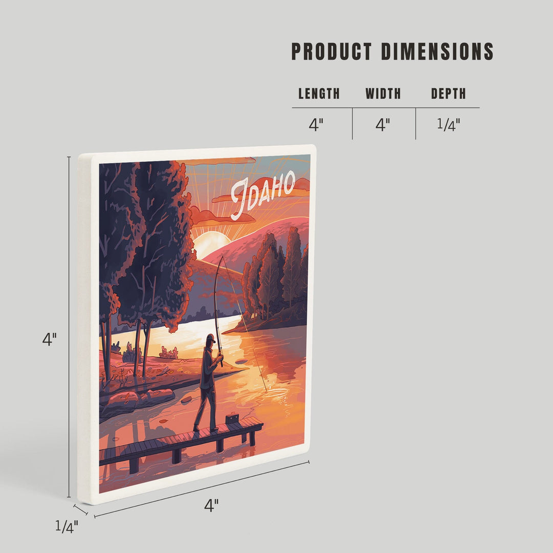 Idaho, Get Outside Series, This is Living, Fishing with Hills, Coasters Coasters Lantern Press 
