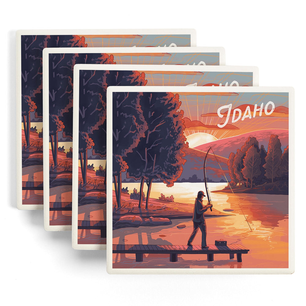 Idaho, Get Outside Series, This is Living, Fishing with Hills, Coasters Coasters Lantern Press 
