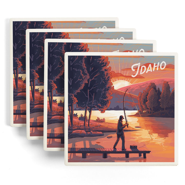Idaho, Get Outside Series, This is Living, Fishing with Hills, Coasters Coasters Lantern Press 