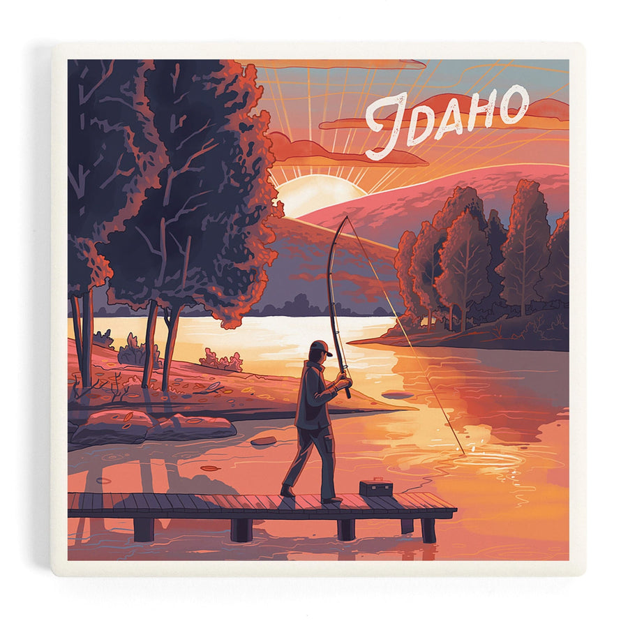 Idaho, Get Outside Series, This is Living, Fishing with Hills, Coasters Coasters Lantern Press 