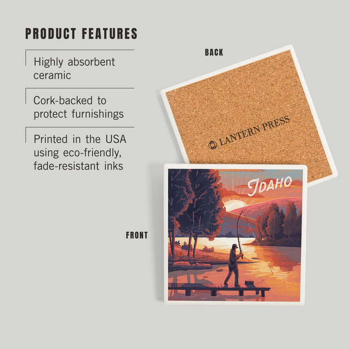 Idaho, Get Outside Series, This is Living, Fishing with Hills, Coasters Coasters Lantern Press 