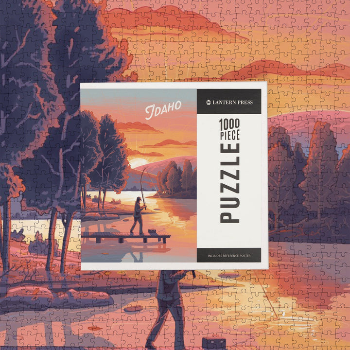 Idaho, Get Outside Series, This is Living, Fishing with Hills, Jigsaw Puzzle Puzzle Lantern Press 