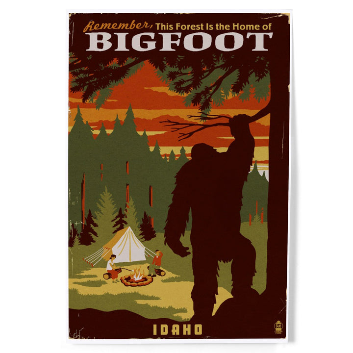 Idaho, Home of Bigfoot, WPA Style, Art & Giclee Prints Art Lantern Press 