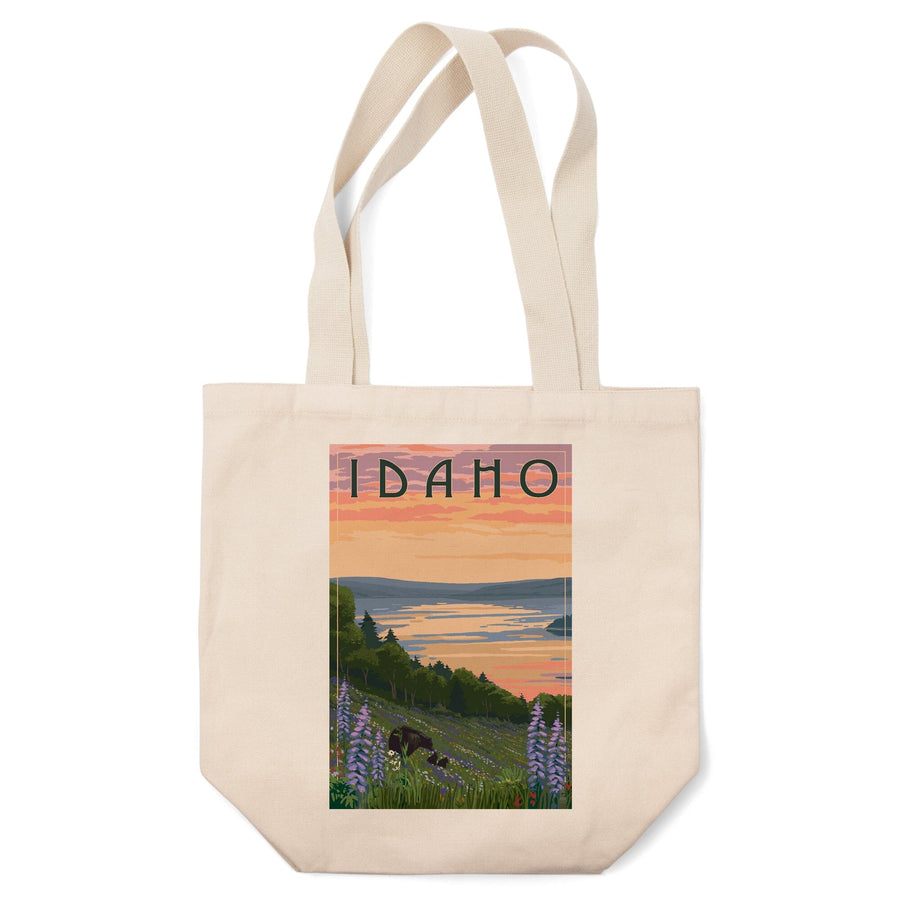 Idaho, Lake and Bear Family, Tote Bag Totes Lantern Press 