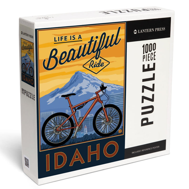 Idaho, Life is a Beautiful Ride, Bike and Mountain, Jigsaw Puzzle Puzzle Lantern Press 