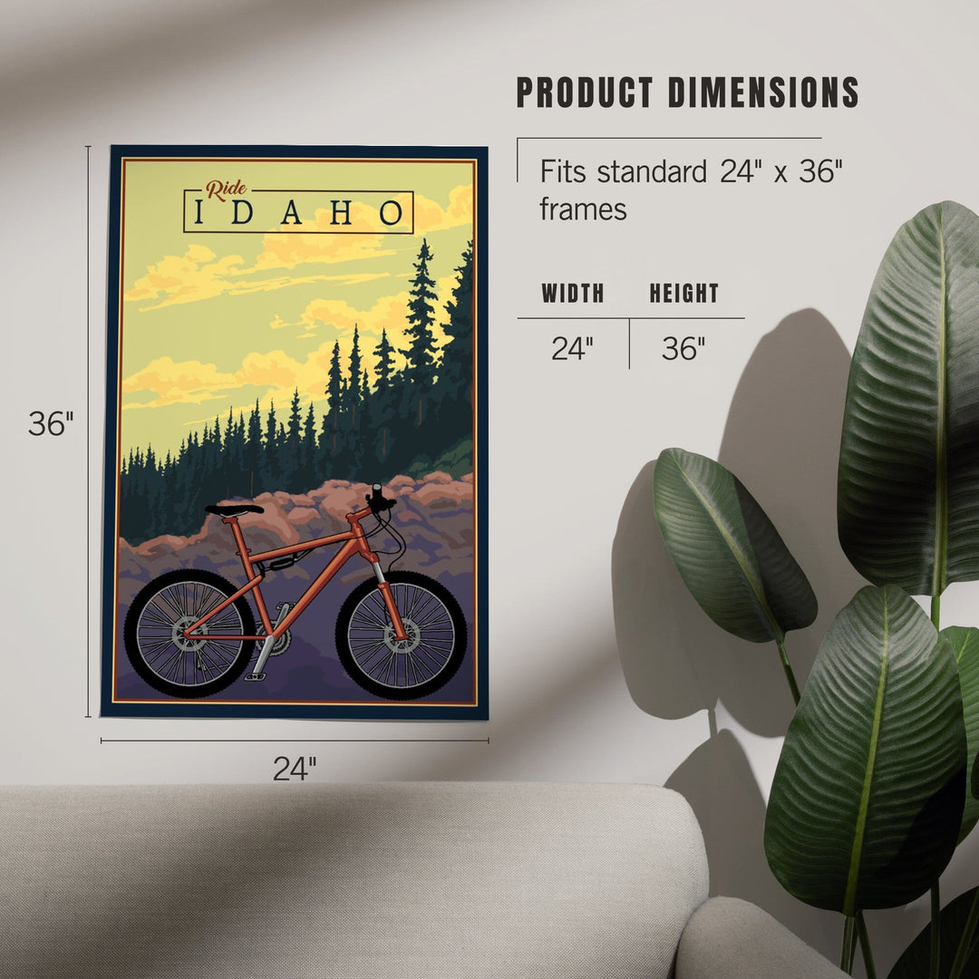 Idaho, Mountain Bike, Ride the Trails, Art & Giclee Prints Art Lantern Press 