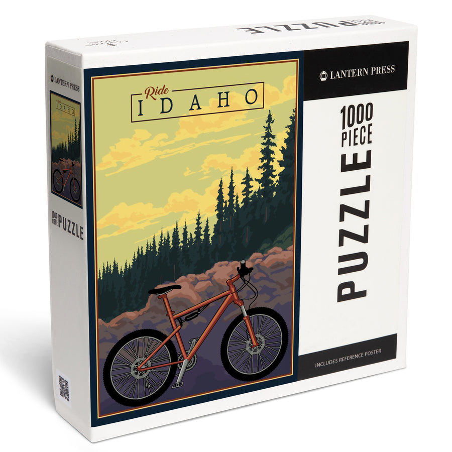 Idaho, Mountain Bike, Ride the Trails, Jigsaw Puzzle Puzzle Lantern Press 