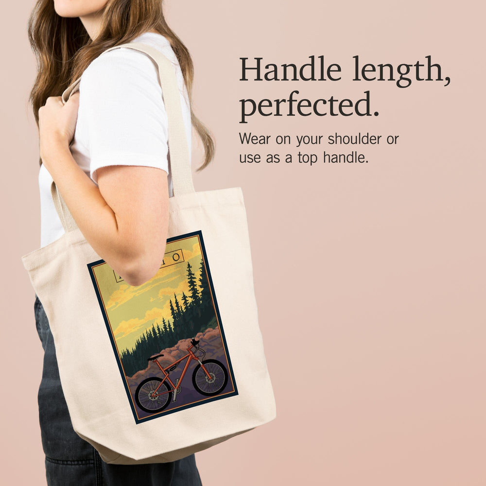 Idaho, Mountain Bike, Ride the Trails, Tote Bag Totes Lantern Press 
