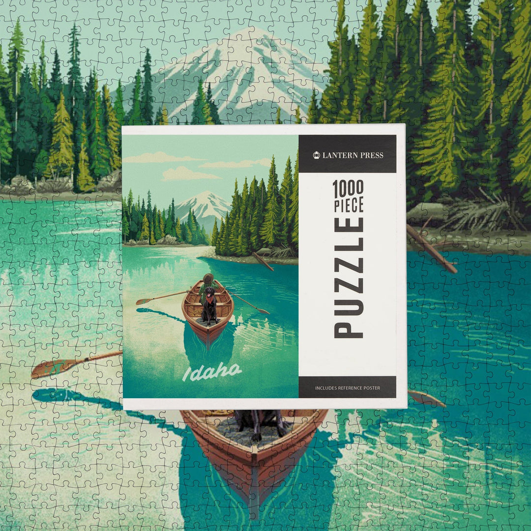 Idaho, Quiet Explorer, Boating, Mountain, Jigsaw Puzzle Puzzle Lantern Press 
