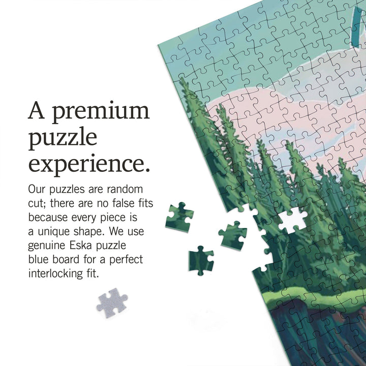 Idaho, Seek Adventure, River Rafting, Evergreens, Jigsaw Puzzle Puzzle Lantern Press 