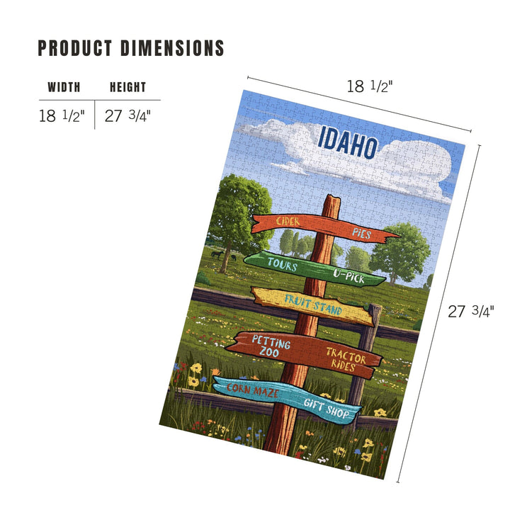 Idaho, Signpost, Orchard, Jigsaw Puzzle Puzzle Lantern Press 