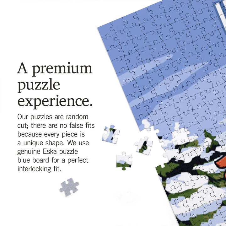 Idaho, Signpost, Ski and Snow, Jigsaw Puzzle Puzzle Lantern Press 