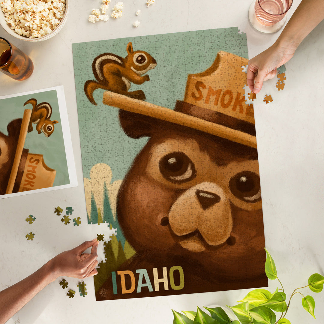 Idaho, Smokey Bear and Squirrel, Officially Licensed, Jigsaw Puzzle Puzzle Lantern Press 
