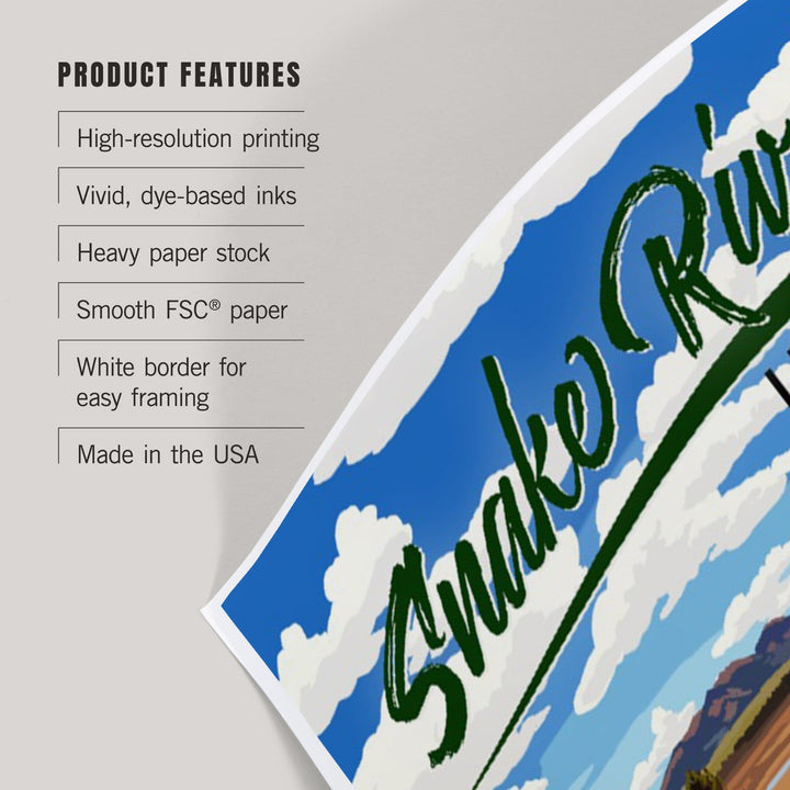 Idaho, Snake River and Elk, Art & Giclee Prints Art Lantern Press 