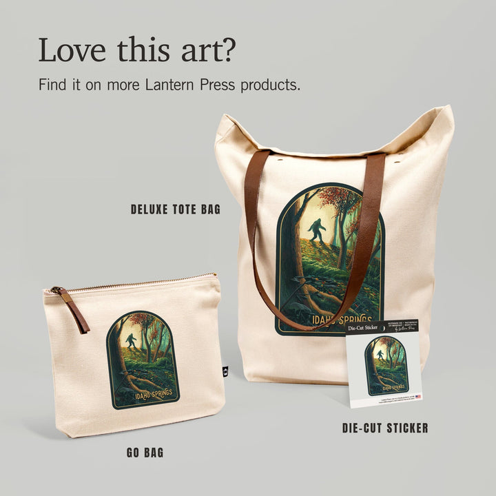 Idaho Springs, Colorado, Wanderer, Bigfoot in Forest, Contour, Vinyl Sticker Sticker Lantern Press 
