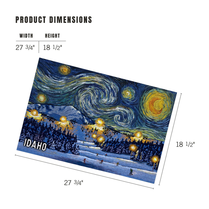 Idaho, Starry Night, Ski, Jigsaw Puzzle Puzzle Lantern Press 