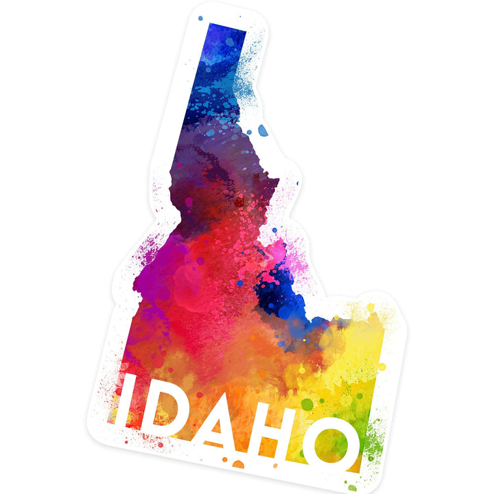 Idaho, State Abstract, Contour, Vinyl Sticker Sticker Lantern Press 