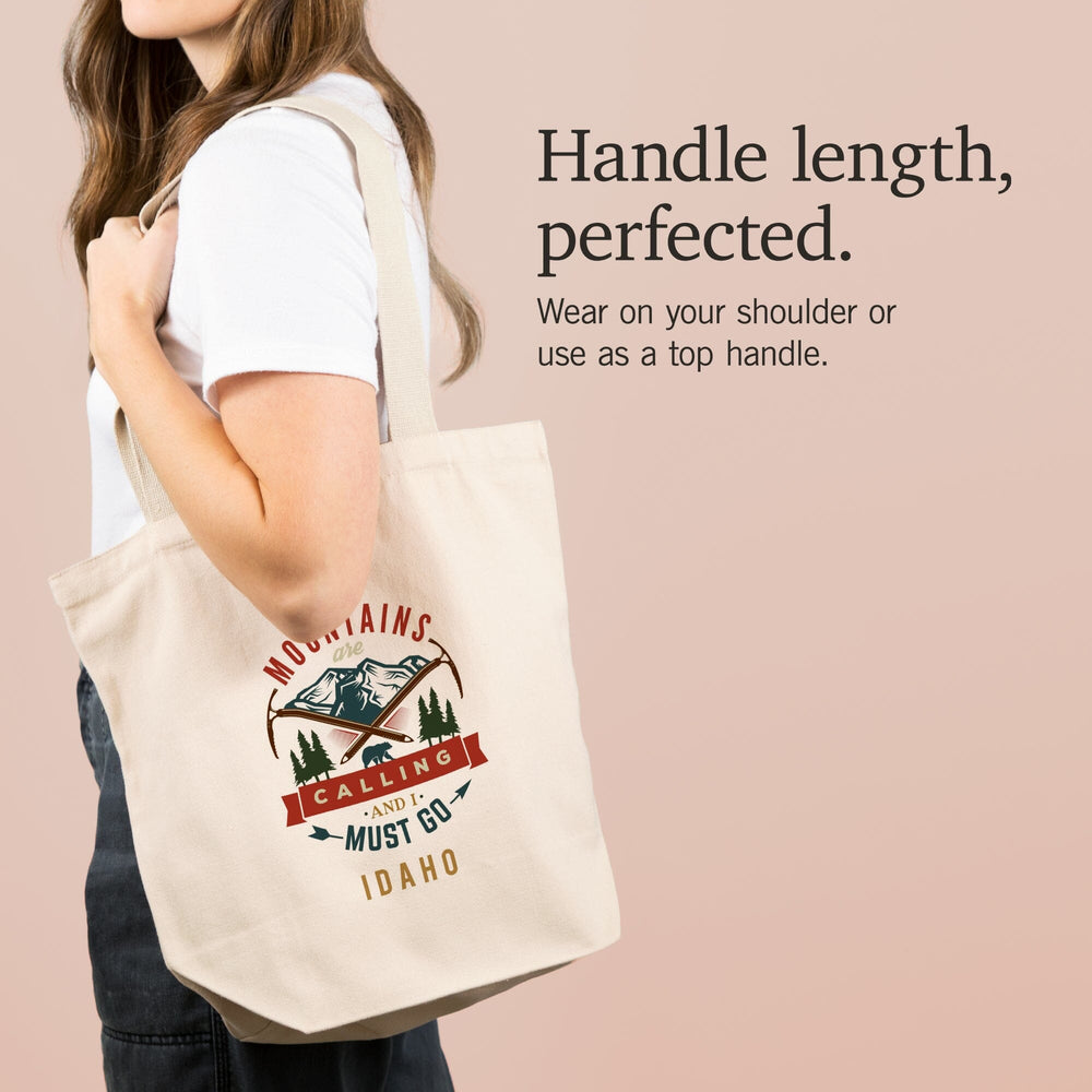 Idaho, The Mountains are Calling, Bear and Mountains,, Tote Bag Totes Lantern Press 