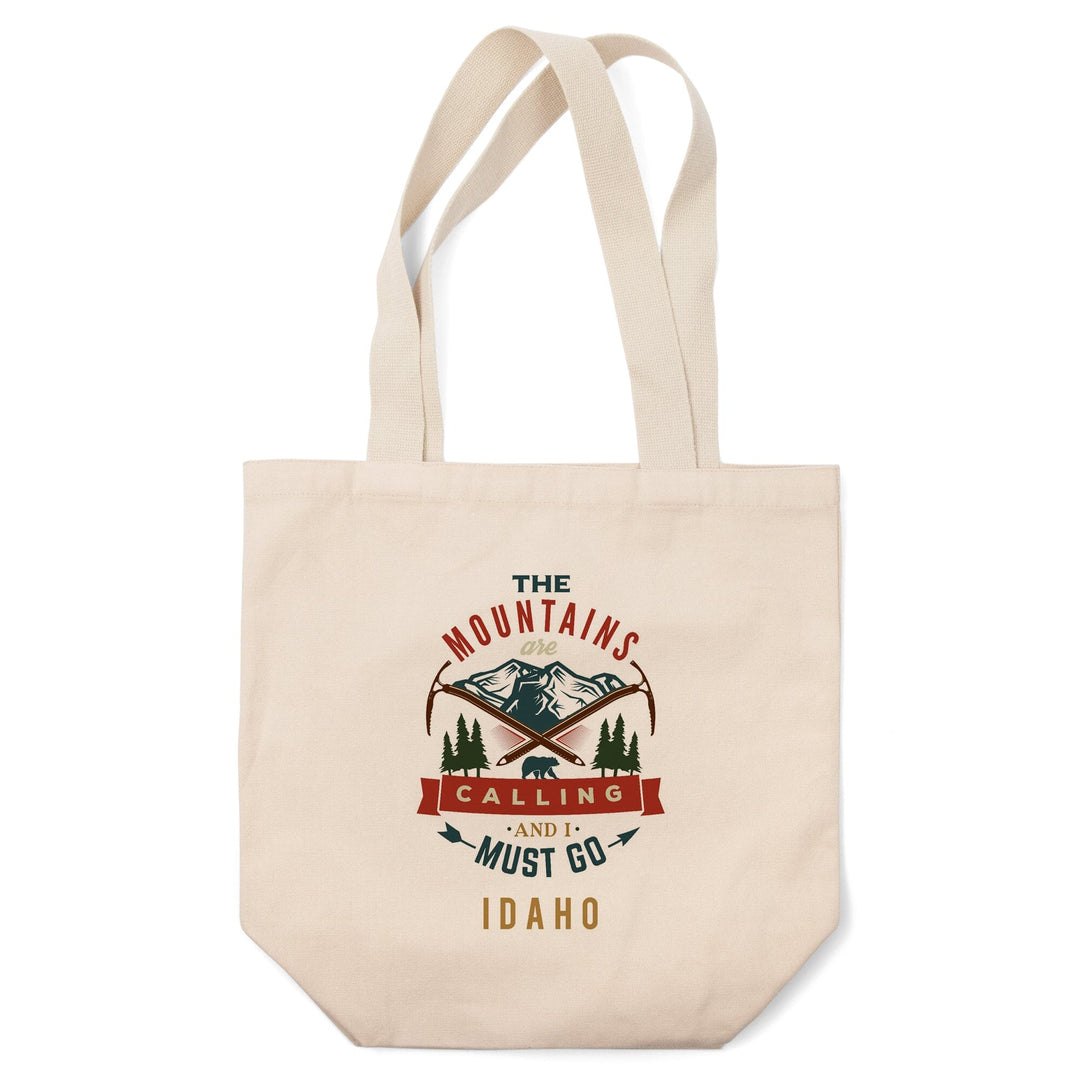 Idaho, The Mountains are Calling, Bear and Mountains,, Tote Bag Totes Lantern Press 