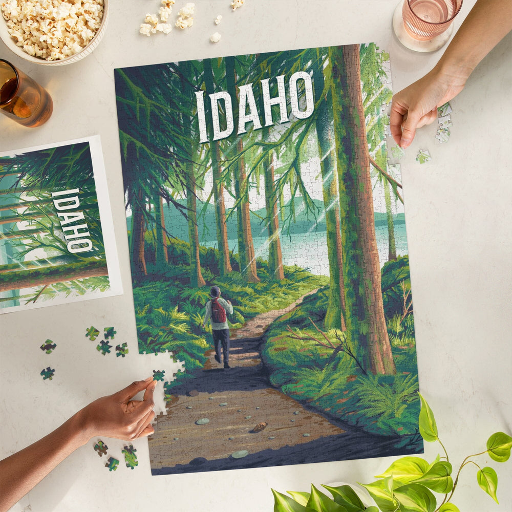 Idaho, Walk In The Woods, Day Hike, Jigsaw Puzzle Puzzle Lantern Press 