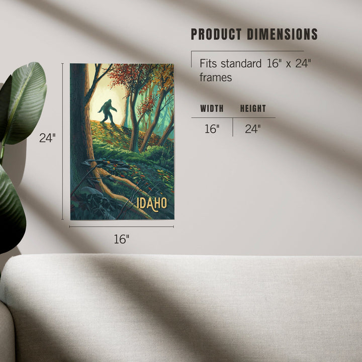 Idaho, Wanderer, Bigfoot in Forest, Art & Giclee Prints Art Lantern Press 