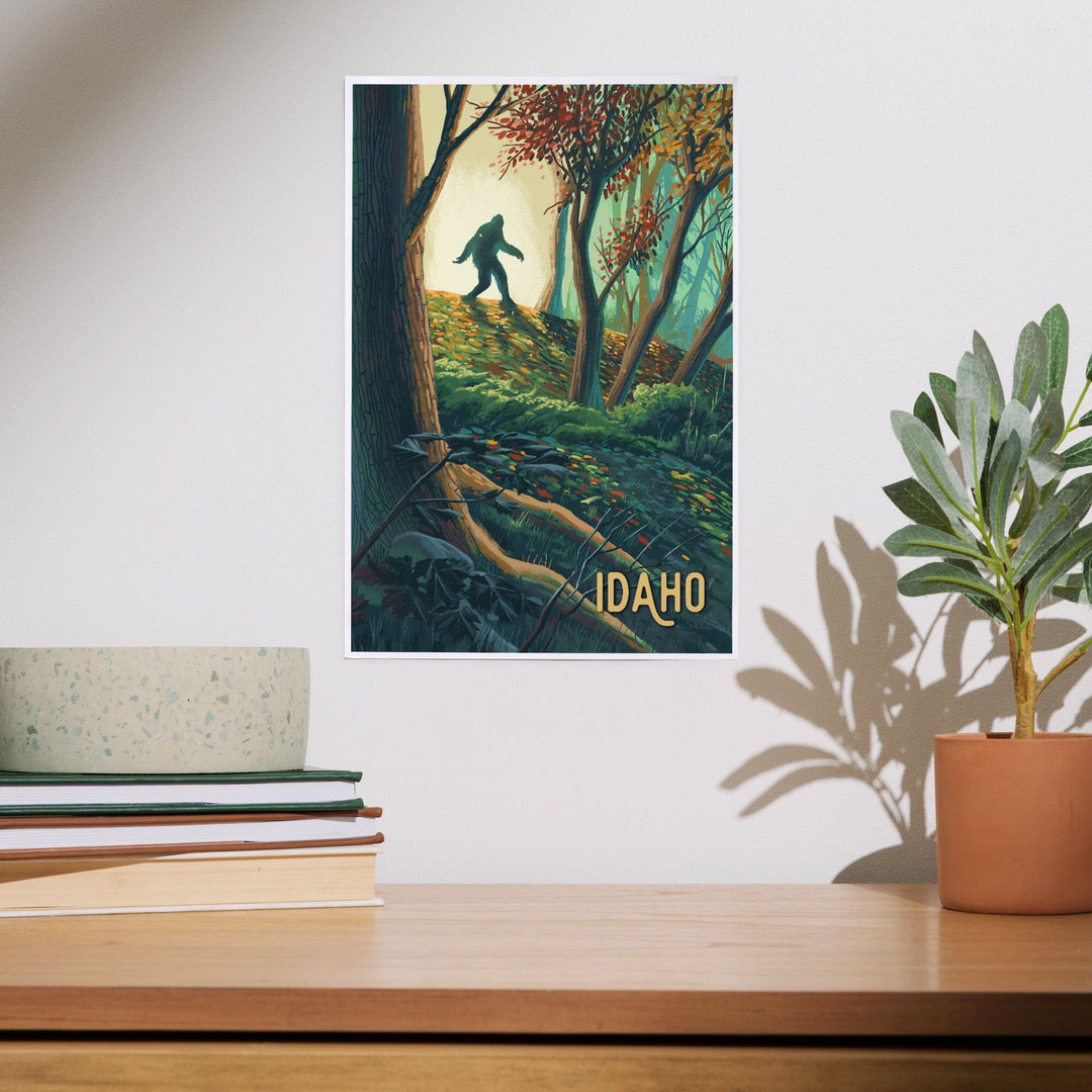 Idaho, Wanderer, Bigfoot in Forest, Art & Giclee Prints Art Lantern Press 