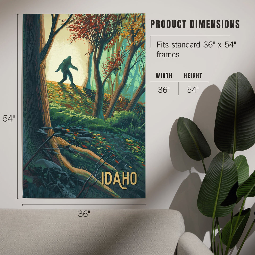 Idaho, Wanderer, Bigfoot in Forest, Art & Giclee Prints Art Lantern Press 