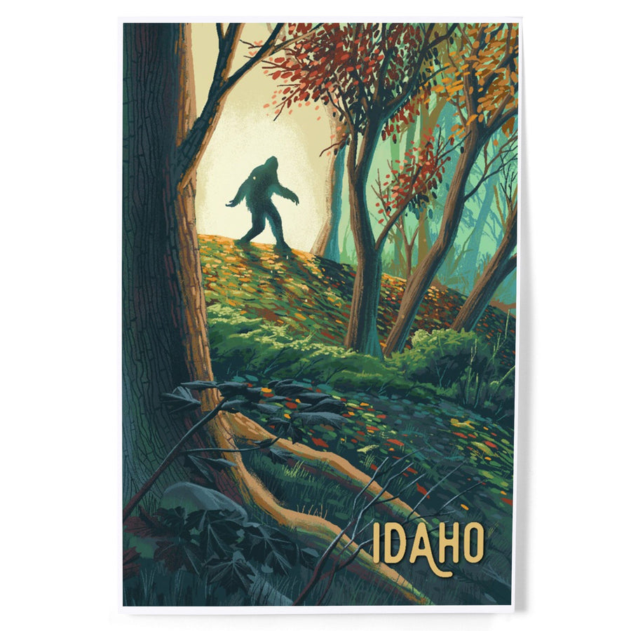 Idaho, Wanderer, Bigfoot in Forest, Art & Giclee Prints Art Lantern Press 