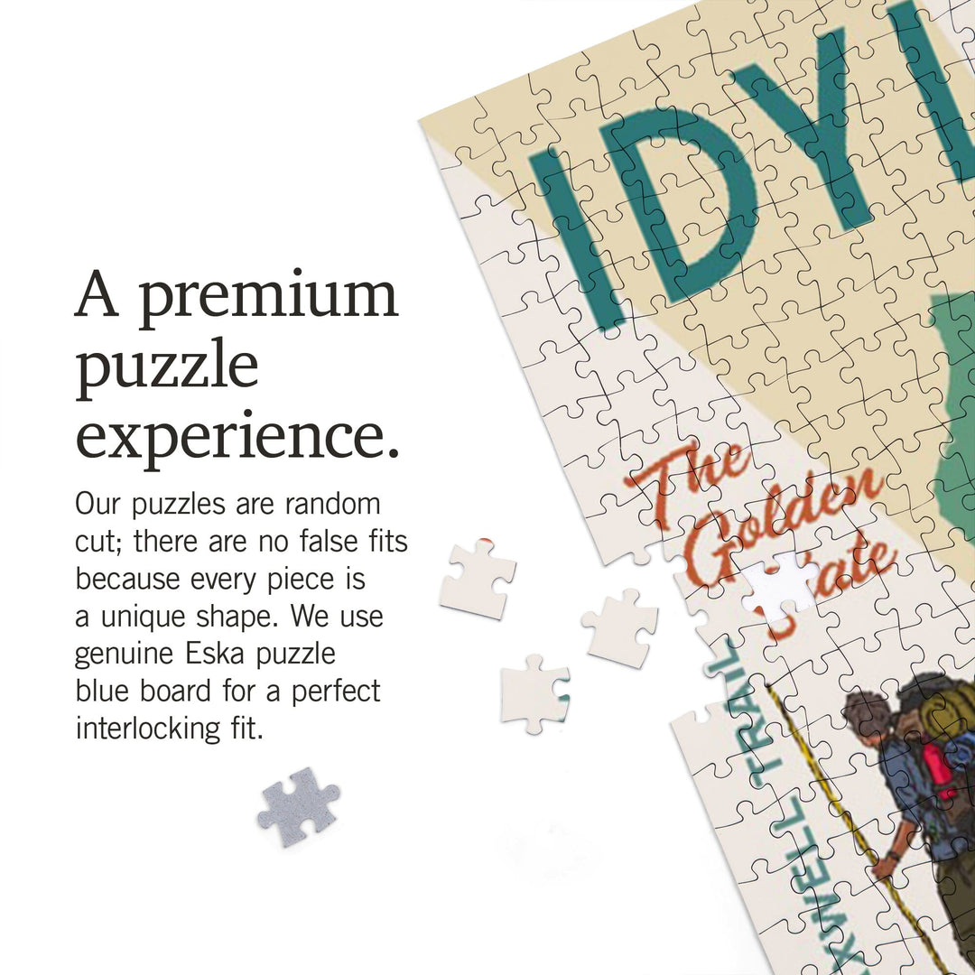 Idyllwild, California, Typography and Icons, Jigsaw Puzzle Puzzle Lantern Press 