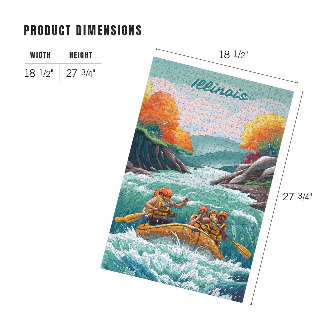 Illinois, Seek Adventure, River Rafting, Fall Colors, Jigsaw Puzzle Puzzle Lantern Press 