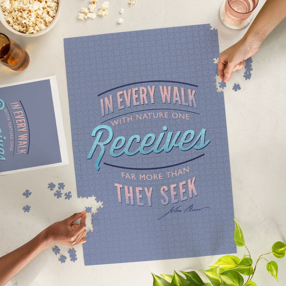 In Every Walk With Nature One Receives, John Muir Quote, Jigsaw Puzzle Puzzle Lantern Press 