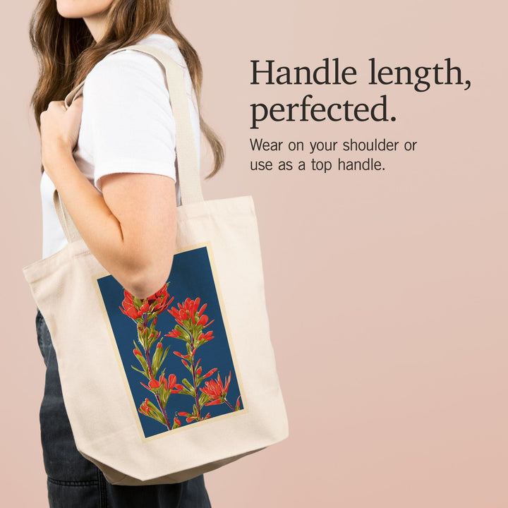Indian Paintbrush, Letterpress, Tote Bag Totes Lantern Press 