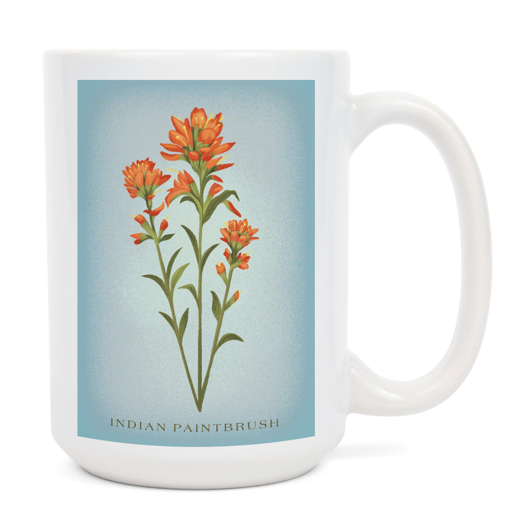 Indian Paintbrush, Vintage Flora, Lantern Press Artwork, Ceramic Mug Mugs Lantern Press 