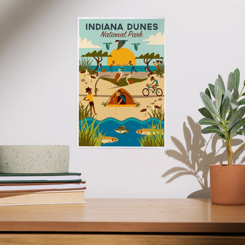 Indiana Dunes National Park, Indiana, Geometric National Park Series, Art & Giclee Prints Art Lantern Press 