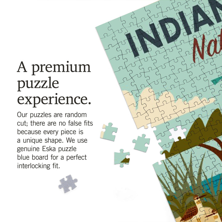 Indiana Dunes National Park, Indiana, Geometric National Park Series, Jigsaw Puzzle Puzzle Lantern Press 