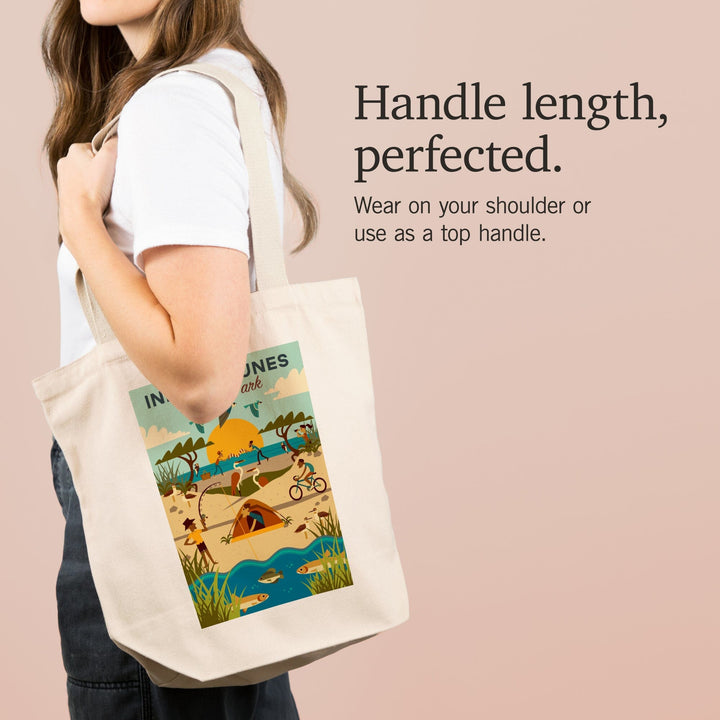 Indiana Dunes National Park, Indiana, Geometric National Park Series, Tote Bag Totes Lantern Press 