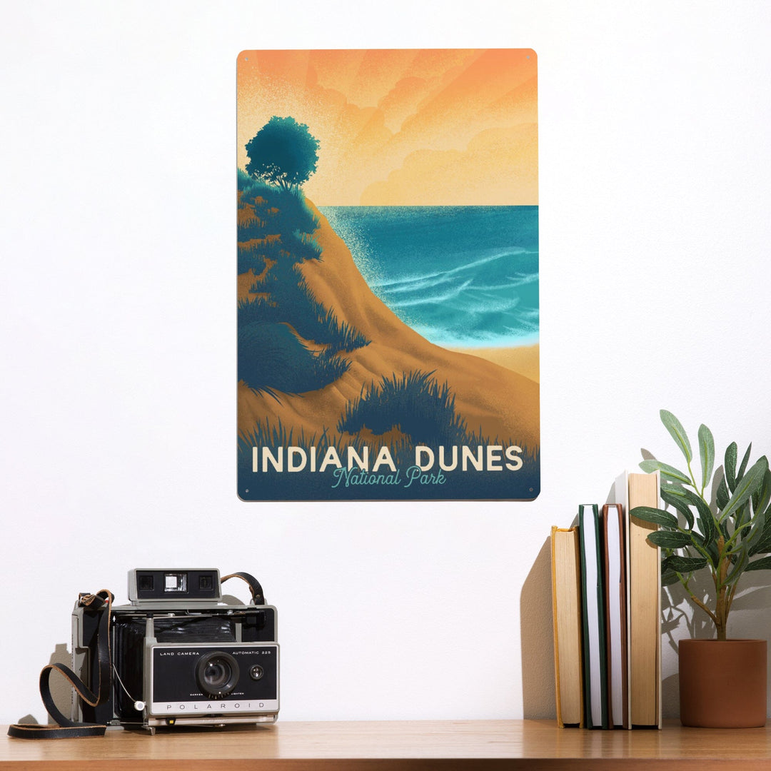 Indiana Dunes National Park, Indiana, Lithograph National Park Series, Metal Signs Metal Lantern Press 