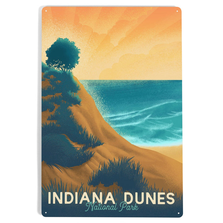 Indiana Dunes National Park, Indiana, Lithograph National Park Series, Metal Signs Metal Lantern Press 