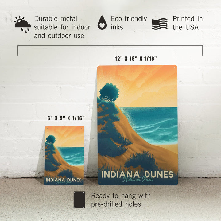 Indiana Dunes National Park, Indiana, Lithograph National Park Series, Metal Signs Metal Lantern Press 