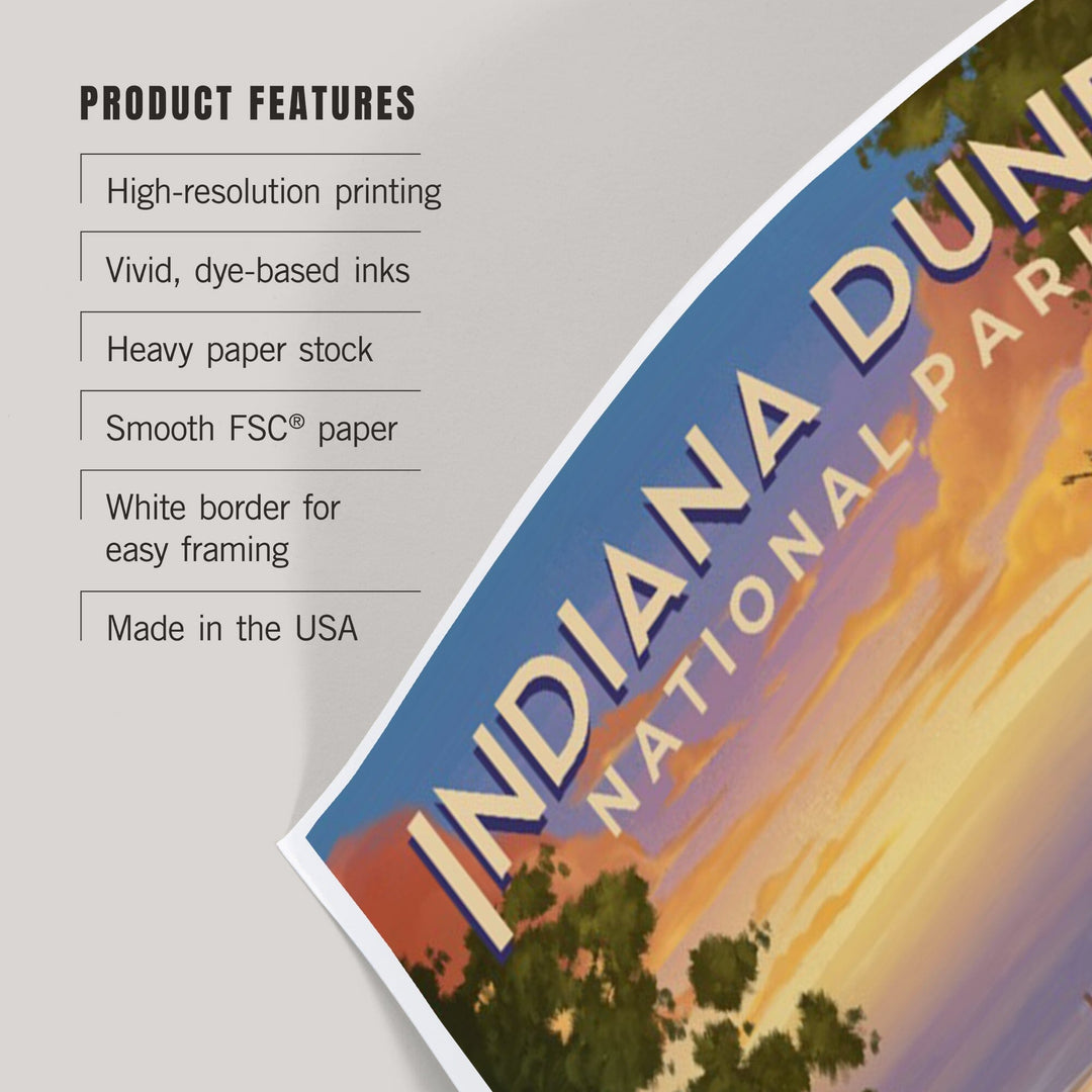 Indiana Dunes National Park, Indiana, Oil Painting, Art & Giclee Prints Art Lantern Press 