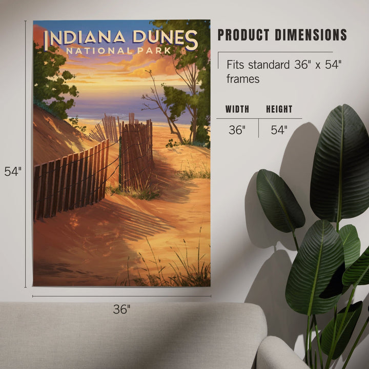 Indiana Dunes National Park, Indiana, Oil Painting, Art & Giclee Prints Art Lantern Press 