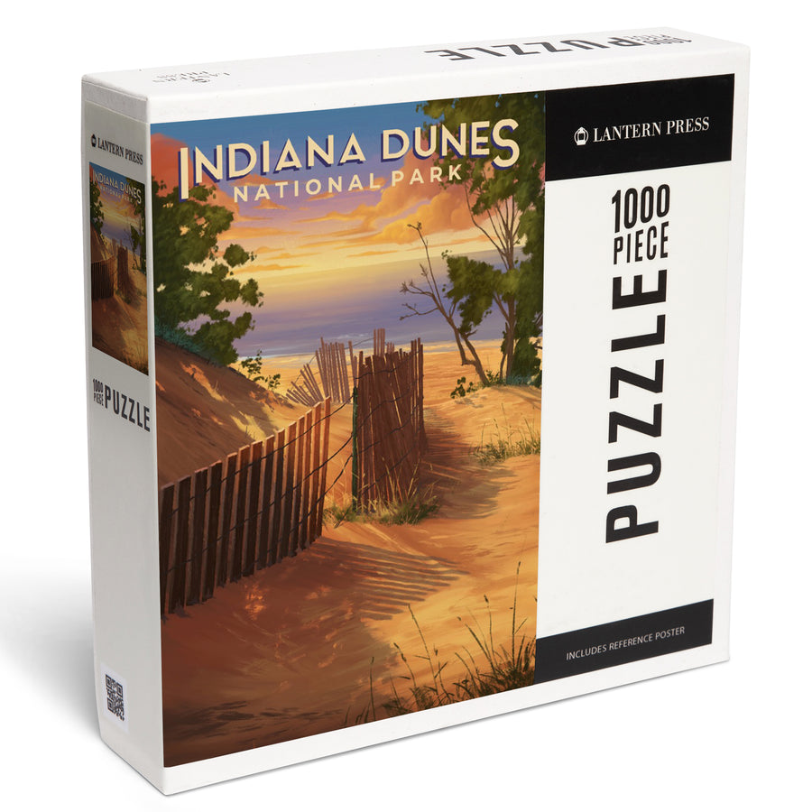Indiana Dunes National Park, Indiana, Oil Painting, Jigsaw Puzzle Puzzle Lantern Press 