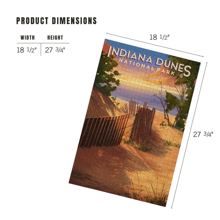 Indiana Dunes National Park, Indiana, Oil Painting, Jigsaw Puzzle Puzzle Lantern Press 