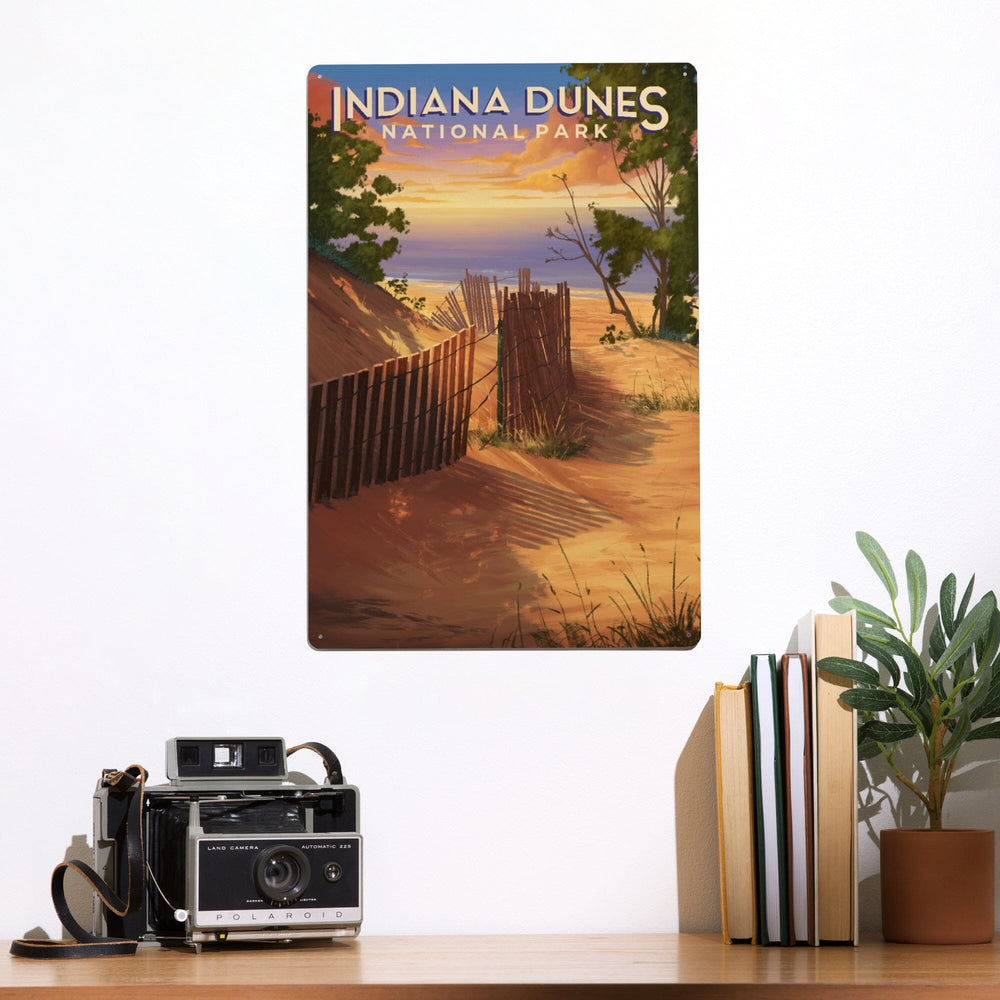 Indiana Dunes National Park, Indiana, Oil Painting, Metal Signs Metal Lantern Press 