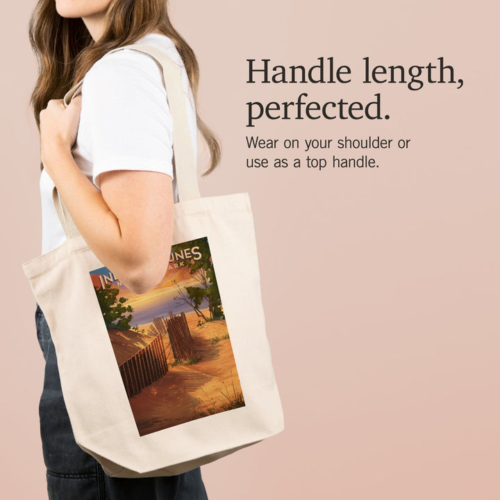 Indiana Dunes National Park, Indiana, Oil Painting, Tote Bag Totes Lantern Press 