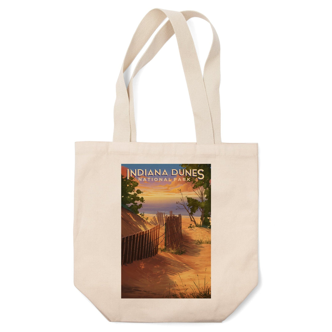 Indiana Dunes National Park, Indiana, Oil Painting, Tote Bag Totes Lantern Press 